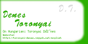 denes toronyai business card